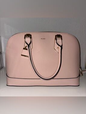 ALDO Pale Pink Dome Tote Purse with Gold Hardware
